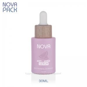 30ML Pink Glass Bottle With Wood Dropper