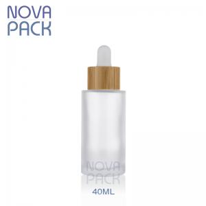 40ml bamboo dropper bottle,frosted glass