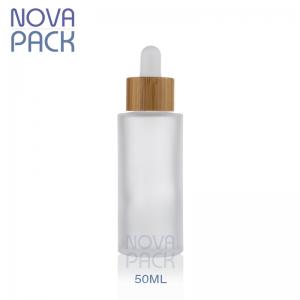 50ml bamboo dropper bottle,frosted glass