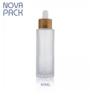 60ml bamboo dropper bottle,frosted glass