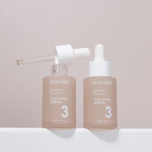 30ML Frosted Beige Glass Dropper Bottle