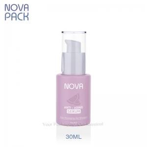 30ML Matte Pink Glass Bottle White Pump