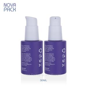 30ML Matte Purple Glass Bottle With Lock White Pump