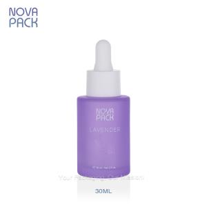 30ML Frosted Purple Glass Bottle White Dropper