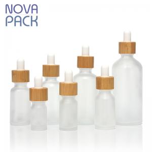 bamboo dropper bottle,frosted glass