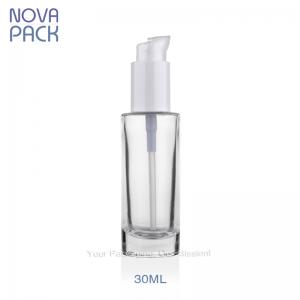 30ML Clear Glass Bottle With White Serum Pump