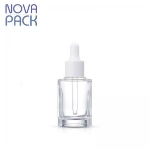 30ml clear glass bottle white dropper