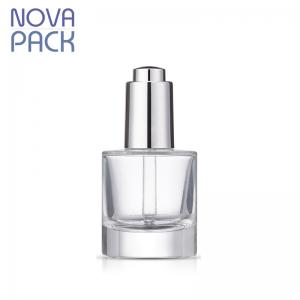 40ml glass bottle silver push button dropper,thick based