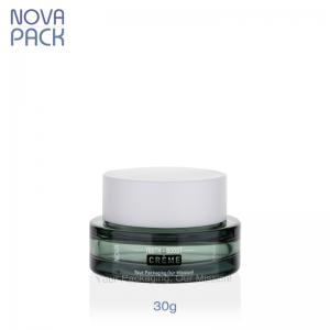 30G Colored Glass Jar With Matte White Lid(Narrow Mouth)