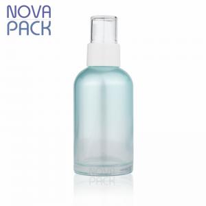 100ml glass bottle white lotion pump,gradient pearl color 